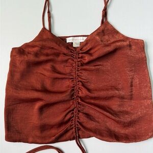 Monteau Rust Red Ruched Front Cami